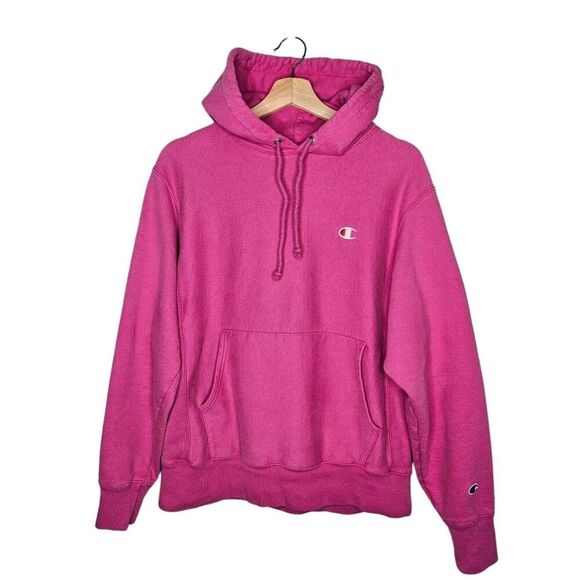 CHAMPION Reverse Weave Adult Hoodie Pullover Sweatshirt Medium Hot Pink - Picture 1 of 8